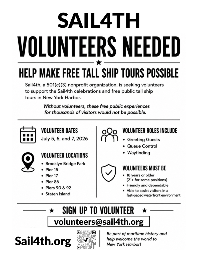Sail4th 250 Volunteering Opportunities